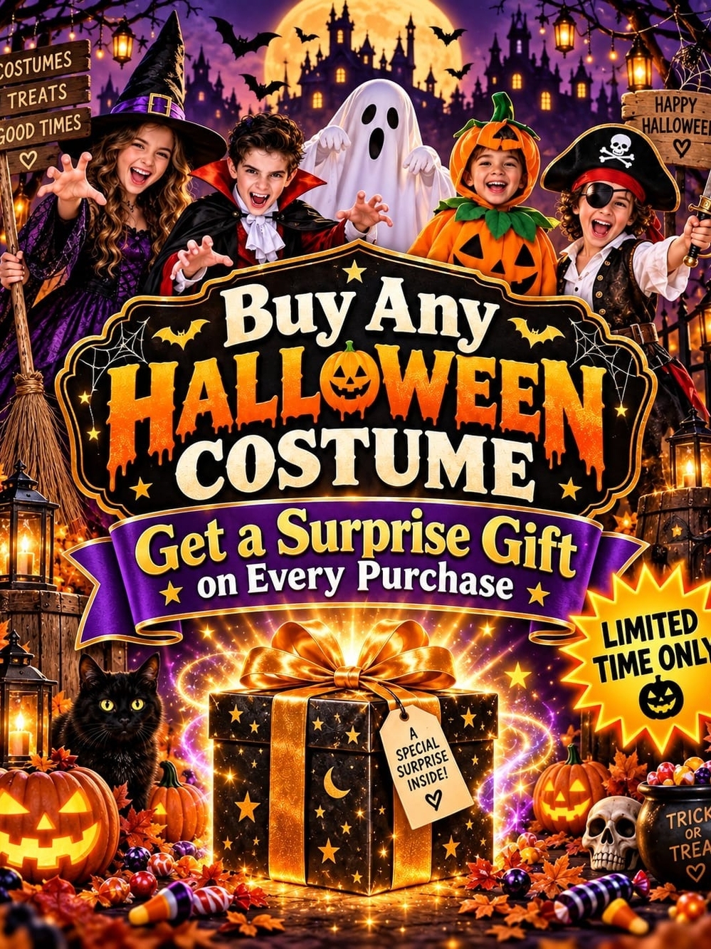 Kids Halloween Costume - Orange Pumpkin Outfit